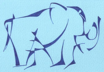 Blauer abstrakter Elefant