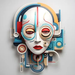 3D-Skulptur eines schönen menschlichen Gesichts