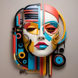 3D-Skulptur eines schönen menschlichen Gesichts