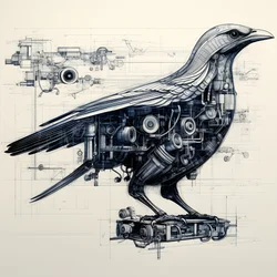 Dampfmechanische Vogel Blaupausen von Da Vinci 4