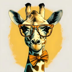 Giraffe mit Brille 2