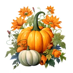 Kürbis, aus dem Blumen wachsen 2