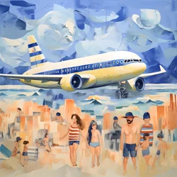 Reiten im Flugzeug, arme Tiere, Sandberg in der Ferne 3