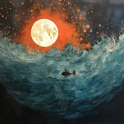 Zwei Boote glitten lautlos durch tintenschwarzes Wasser auf die wirbelnde Charybdis zu, der Vollmond war das einzige Licht in der leeren Welt der Nordsee