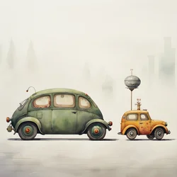 ein großes und ein kleines Auto