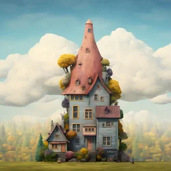 ein großes und ein kleines Haus