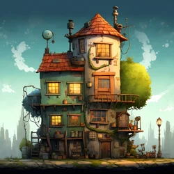 ein großes und ein kleines Haus