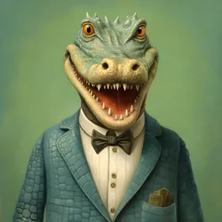 ein Krokodil im Comic-Stil