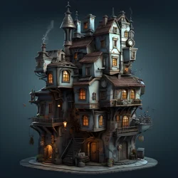 ein Stadtblock mit Gebäude und Steintreppe