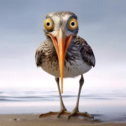 ein Strandläufer hält einen Fisch 3