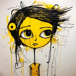 Gelbe Cartoonfigur