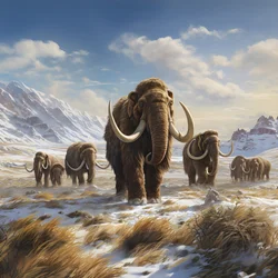 Wollmammut-Herde in der Tundra