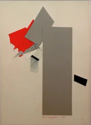 Ohne Titel (rot, grau, schwarz)