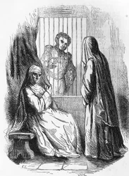 Illustration für Herzogin von Langeais, Roman von Honoré de Balzac (1799-1850) aus der mehrbändigen Sammlung mit dem Titel Menschliche Komödie, Gravur von Laisne