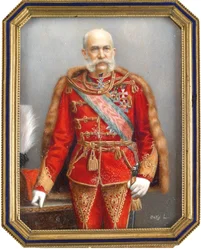 Porträt von Franz Joseph I. von Österreich (1830-1916) in ungarischer Uniform