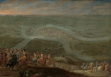König Ludwig XIV. und sein Gefolge bei der Belagerung von Schenkenschans