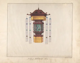Entwurf für Hallenlampe Nr. 9, ca. 1845