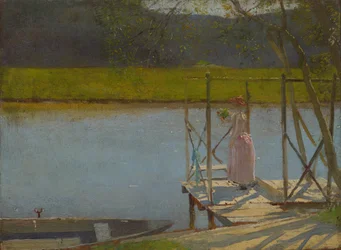 Frau neben einem Boot, ca. 1875-85