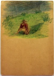Ohne Titel (Auf Wiese sitzender Mann)