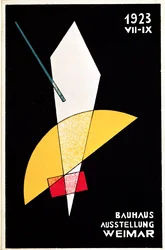Plakat für eine Bauhaus-Ausstellung in Weimar, Deutschland, 1923