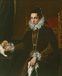 Porträt von Ginevra Aldrovandi Hercolani als Witwe, späte 1590er Jahre