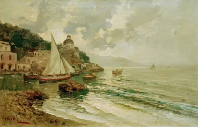 Sommerliche Adriaküste mit Fischerbooten