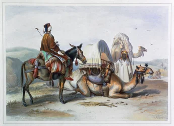 Kafila mit einem Kamel, das eine Hodesh trägt, 1848
