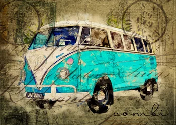 Vintage blauer Van
