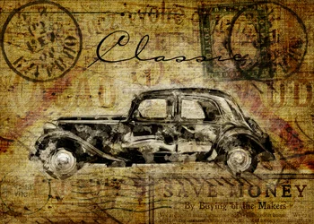 Postkarte Antikes Auto