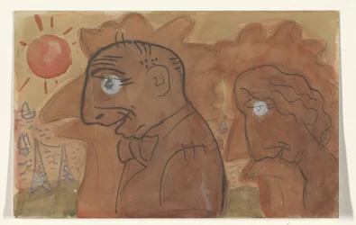 Karikatur von Leo Gestel und seiner Frau