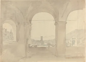 Panorama von Tivoli von einer Loggia