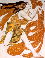 Bacchante, Kostümentwurf für eine Ballets Russes Produktion von Tcherepnins Narcisse, 1911