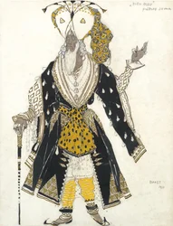 Kostümentwurf für das Ballett Blauer Gott von R. Hahn, 1911