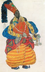 Kostüm des Ober-Eunuchen, für Rimski-Korsakows Ballett "Scheherazade"