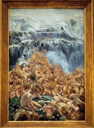 Der Gletscher, der Wildbach (linker Teil des Triptychons „Der Bach“)
