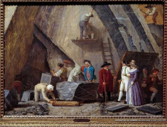 Der Abbau von Saint-Anne-Marmor aus einem Steinbruch