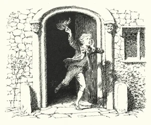 Mädchen und Jungen, kommt heraus zum Spielen; der Mond scheint so hell wie der Tag (Gravur)