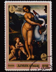 Briefmarke aus der Serie „Berühmte Gemälde (Akte)“