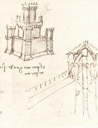 Zeichnung von Projekten für Burgen und Villen, um 1472-1519