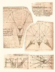 Fünf Diagramme zur Veranschaulichung der Theorie von Licht und Schatten, um 1472-um 1519, 1883