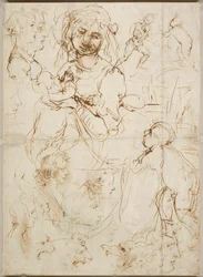 Köpfe und Figuren, ca. 1478
