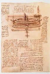 Ms 8937 fol.142r Studie für ein Wasserrad, 