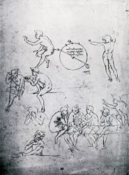 Studien für die Anbetung der Könige und das letzte Abendmahl, 15. Jahrhundert 1930