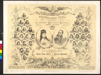 Kaiser von Österreich und Elisabeth Hochzeitsplakette des Regenten der edlen kaiserlichen Familie Habsburg & Habsburg-Lothringen
