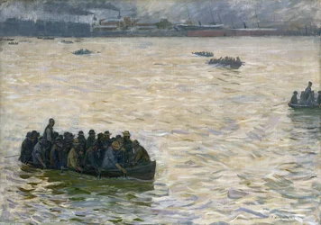 Werftarbeiter kehren 1894 nach Hause an die Elbe zurück