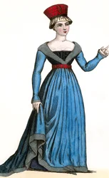 Marie de Fayel, Ehefrau von Renaud-de-Nanteuil und Mutter von Marguerite-de-Nanteuil, unter der Herrschaft von Karl VII.