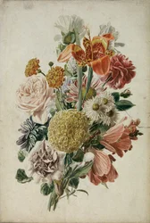 Blumenstrauß mit Tagetes und Lilie
