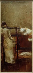Frau an der Nähmaschine
