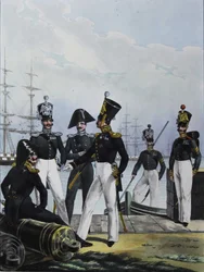 Die Artilleriekompanie der Garde Équipage und die Frachtkompanie der Garde, 1829
