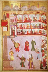 TSM H.1344 Tänzer und Musiker spielen beim Fest, 1582-83